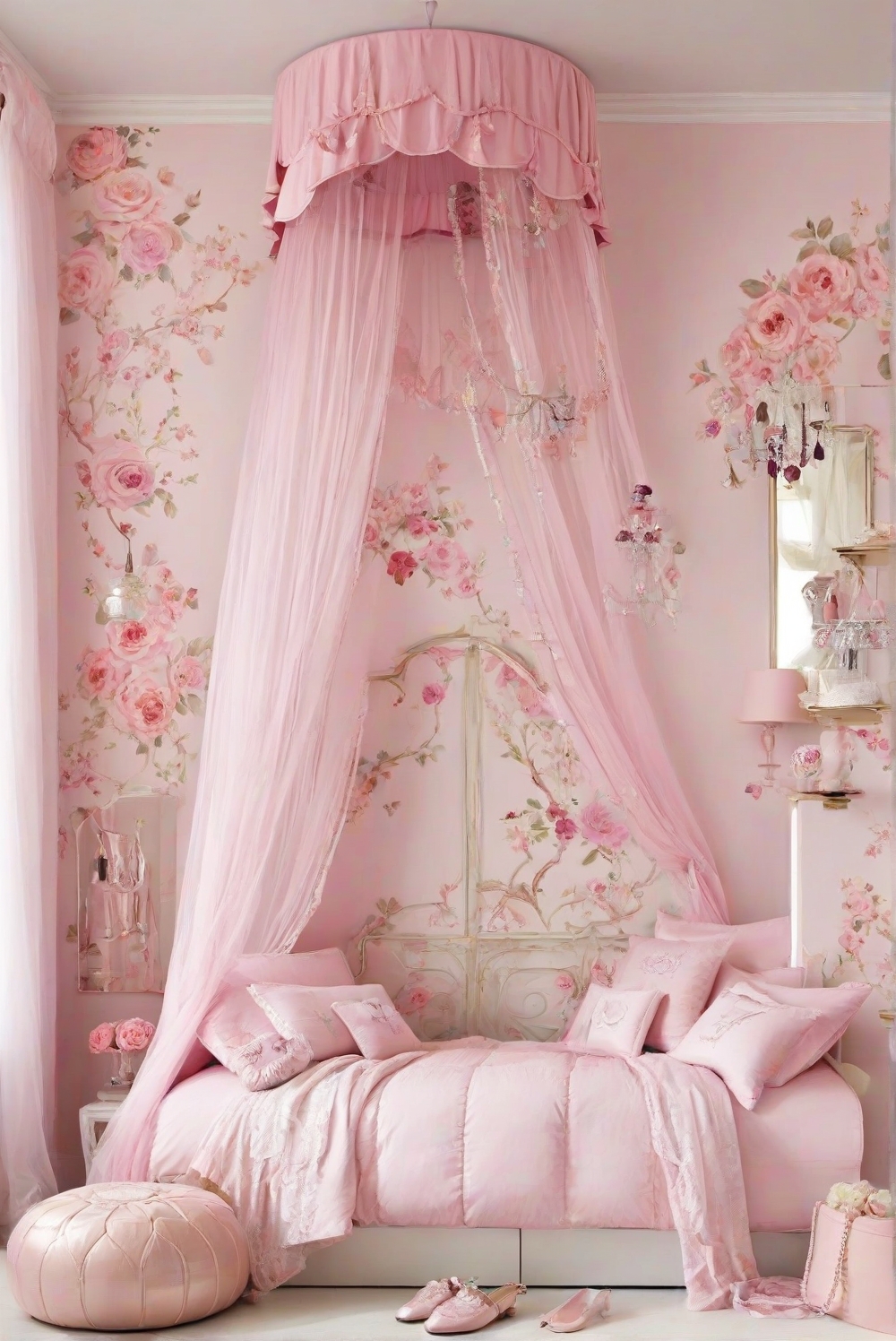 feminine decor, whimsical room design, girly bedroom ideas, elegant home decorating, charming interior design, chic living room decor, stylish wall paint colors