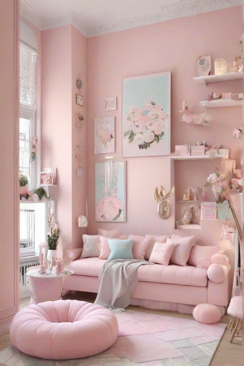 Pastel home decor, Feminine apartment decor, Girly interior design, Pink home decor, Pastel color scheme, Feminine room decor, Chic apartment decor