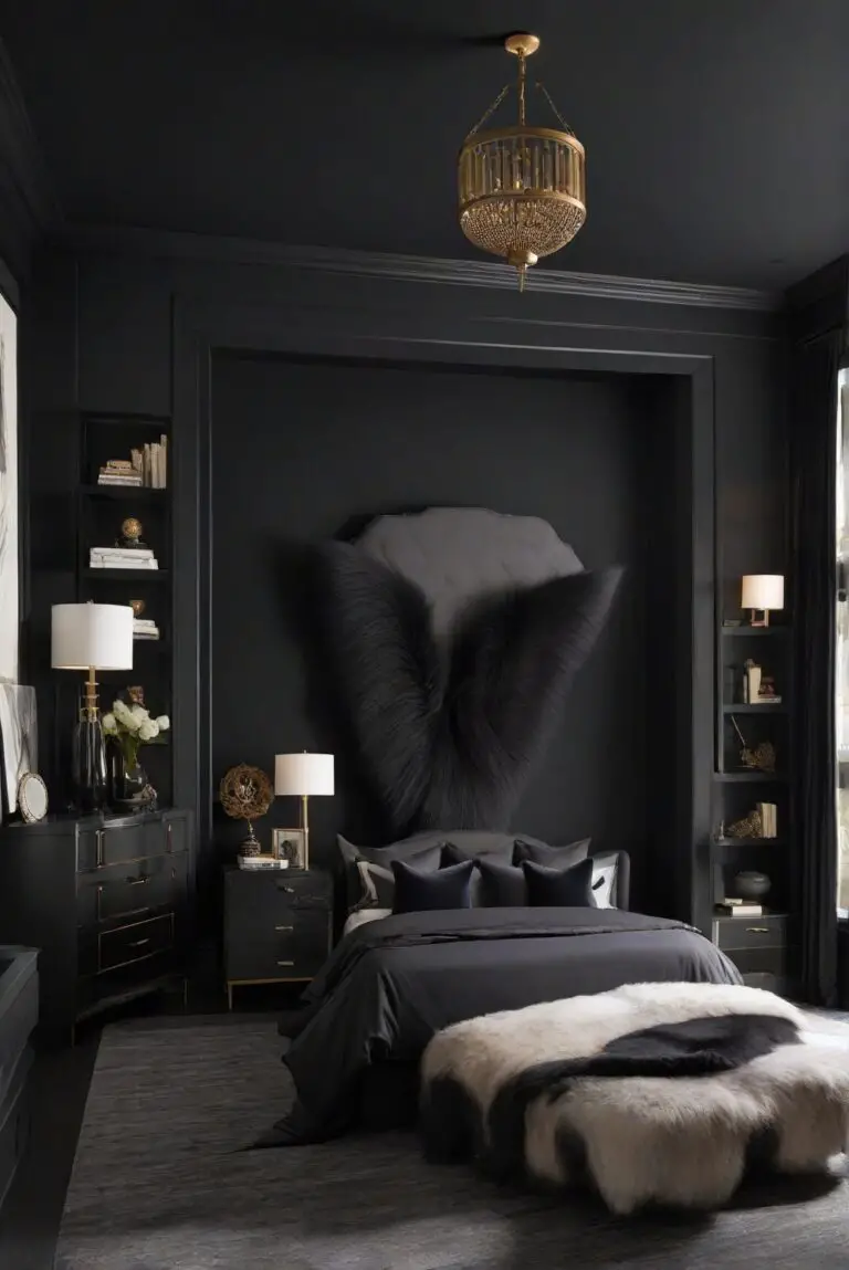 Black Fox (SW 7020): Sleek Sophistication Creating Depth in Your Bedroom!
