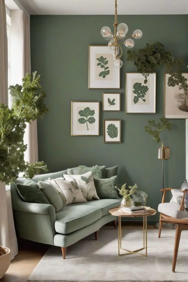 Create a Serene Retreat with Kale Green (SW 6460) Living Room Makeover!