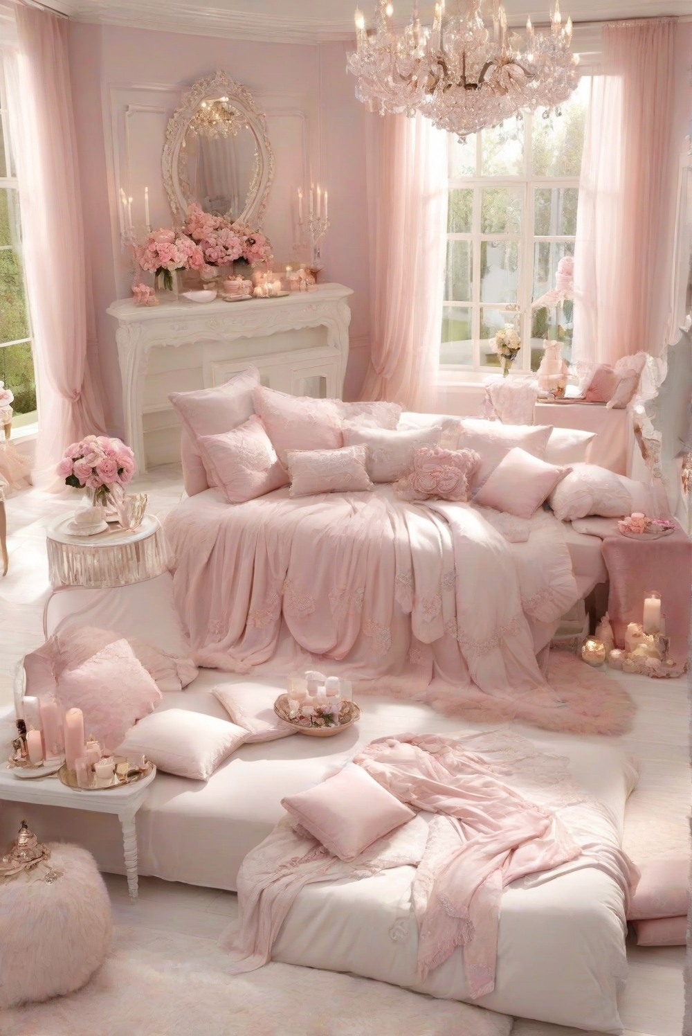 romantic decor, girly bedroom, stylish interiors, dreamy design, chic home decor, feminine touch, elegant decoration