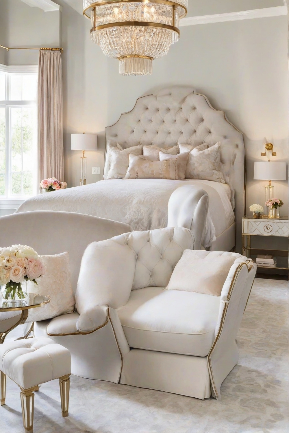 bedroom furniture, bedroom design, bedroom decor, bedroom seating, elegant furniture, luxury seating, comfortable seating