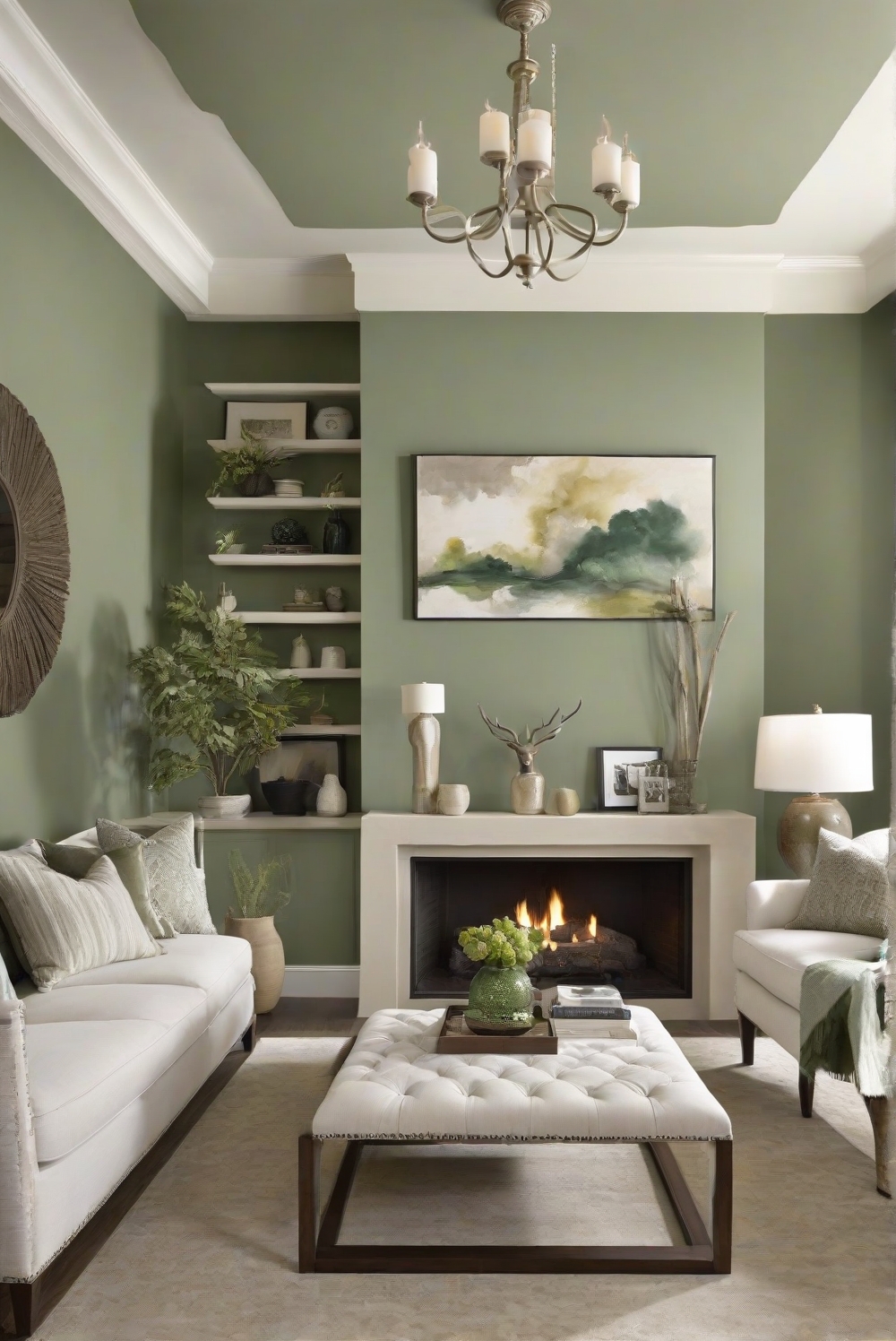 Green Smoke paint combination, elegant living room, best living room paint, living room paint ideas, elegant home decor, interior design for living room, stylish living room décor