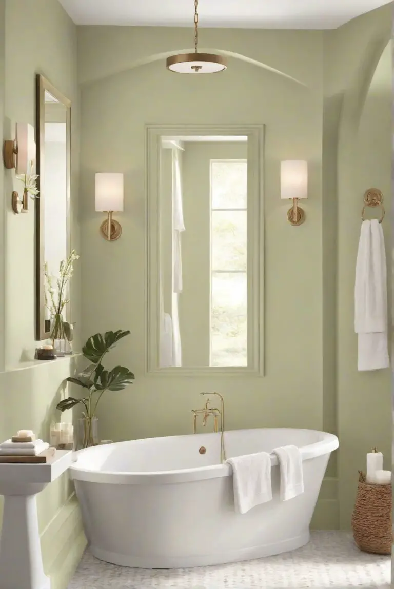 Pale Avocado Paradise: Green Tranquility (BM 2146-40) – 2024 Bathroom Oasis!