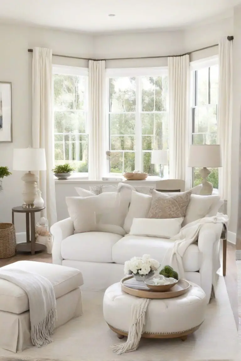 SW Eider White (SW 7014) Living Room Simplicity: Paint Trend 2024!