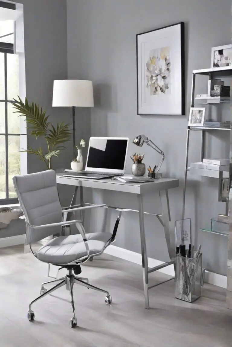 Silver Satin: Elegant Radiance for a Bright and Inviting Workspace