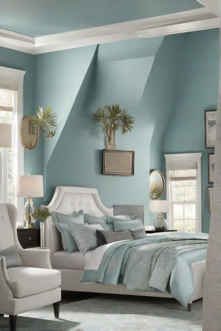 Tame Teal (SW 6757): Subtle Teal Hues Bringing Calm to Your Bedroom!