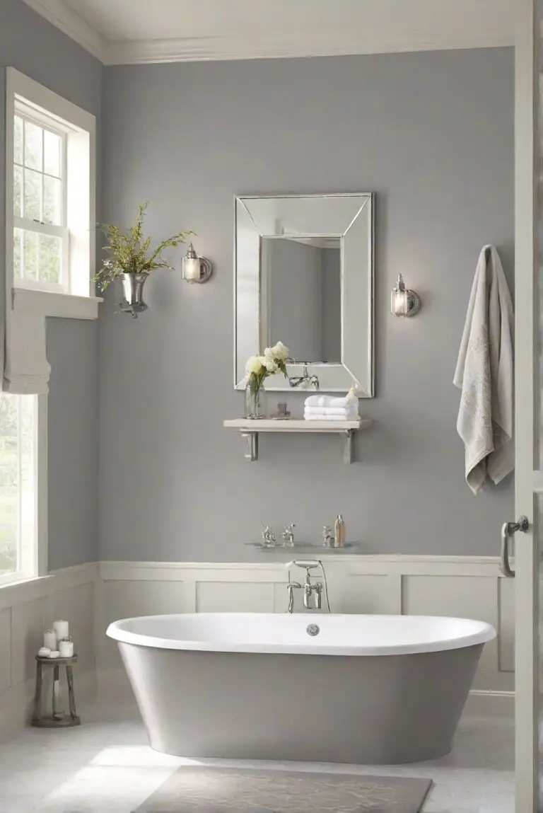 Find Peace with BM Gray Owl (2137-60) in Your Cozy, Professionally Painted Bathroom!