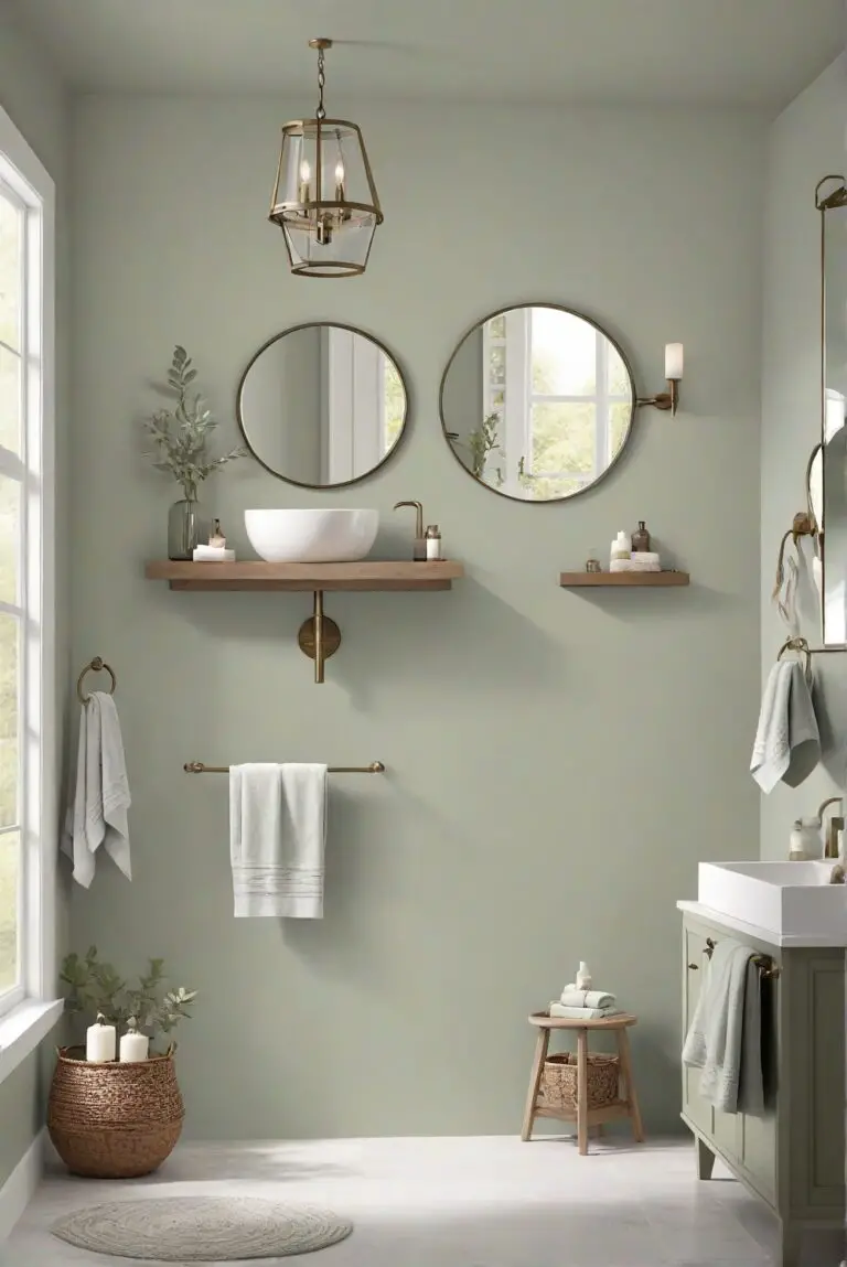 Nature’s Touch: Hazy Sage (BM 2140-40) for a Professionally Painted Cozy Bathroom!