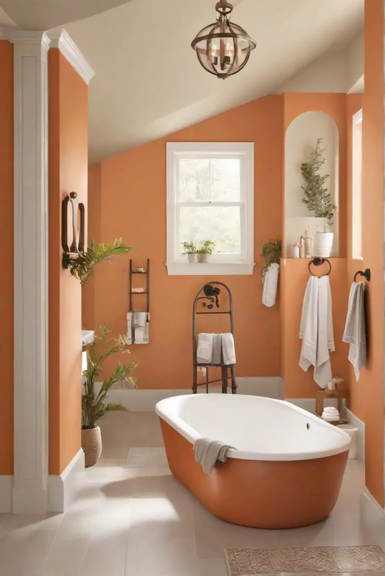 Organic Orange Oasis: Earthy Bliss for Your Bathroom (SW 6875)