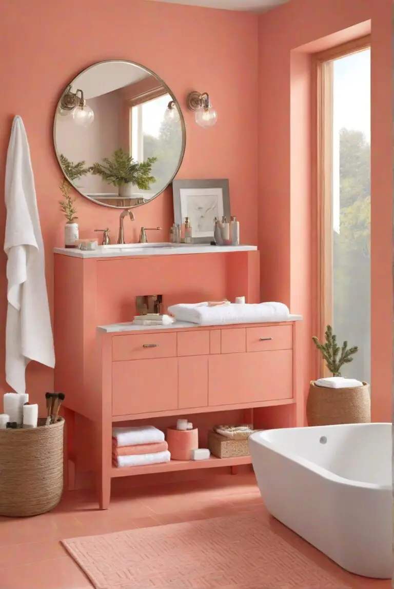 Revitalize Your Space: Energizing Coral (SW 6874) for a Cozy, Serene Bathroom!