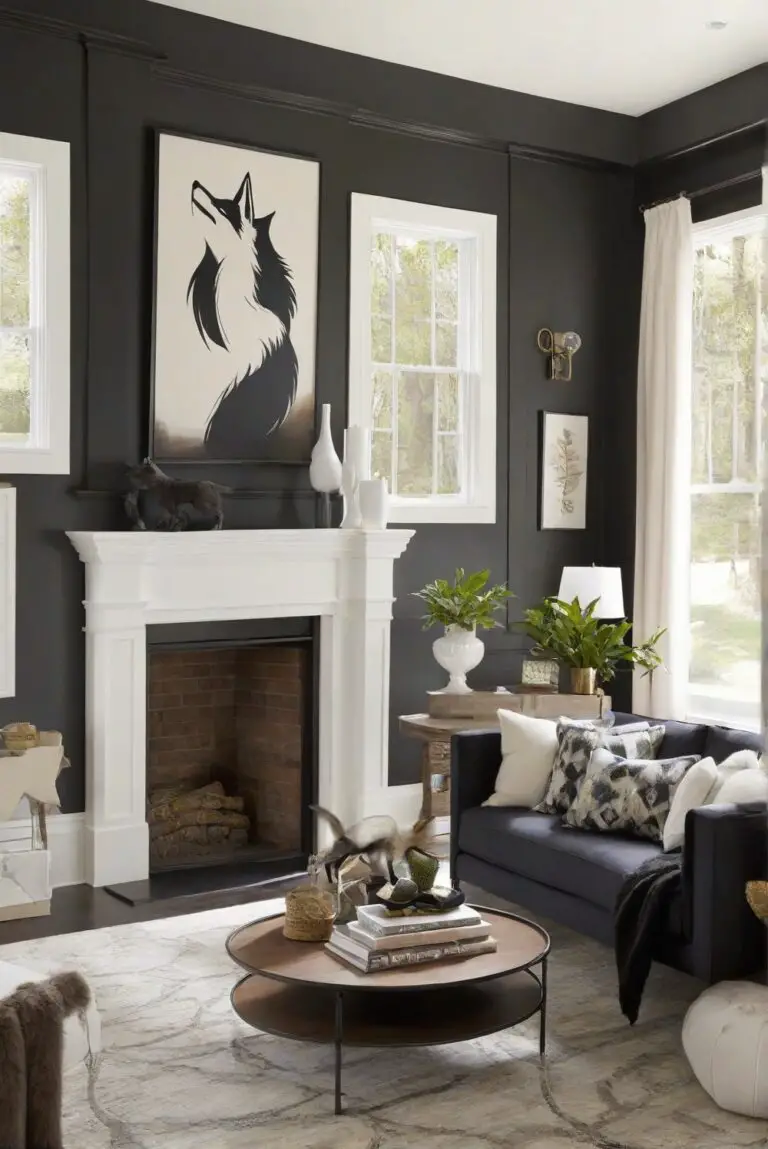 SW Black Fox (SW 7020) Living Room Elegance: Top Choice 2024!