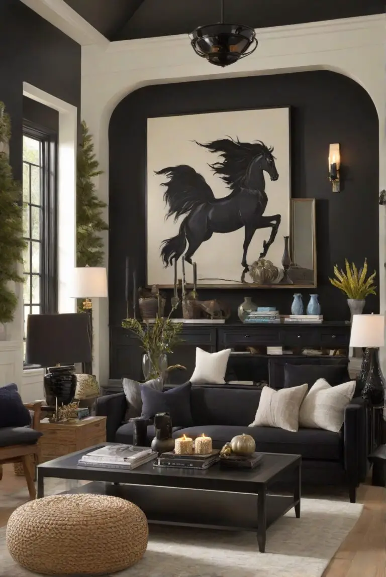 SW Tricorn Black (SW 6258) Living Room Sophistication: Best Hue 2024!