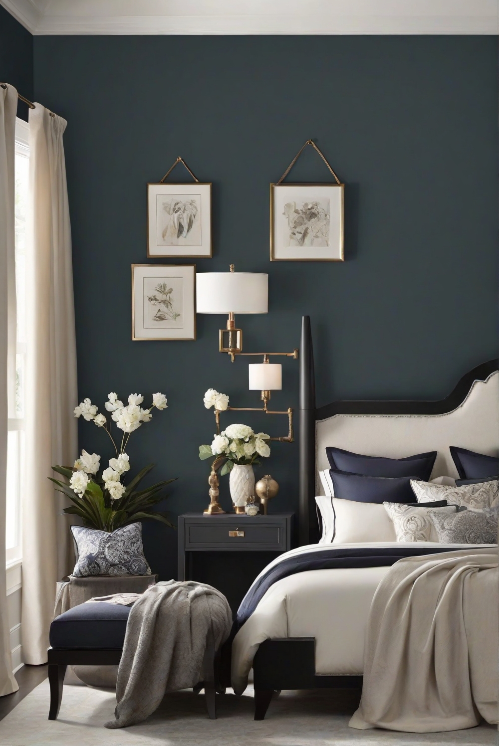Salute SW 7582, elegant bedroom decor, sophisticated bedroom design, refined bedroom interior, luxury bedroom design, elegant bedroom paint colors, elegant bedroom furniture