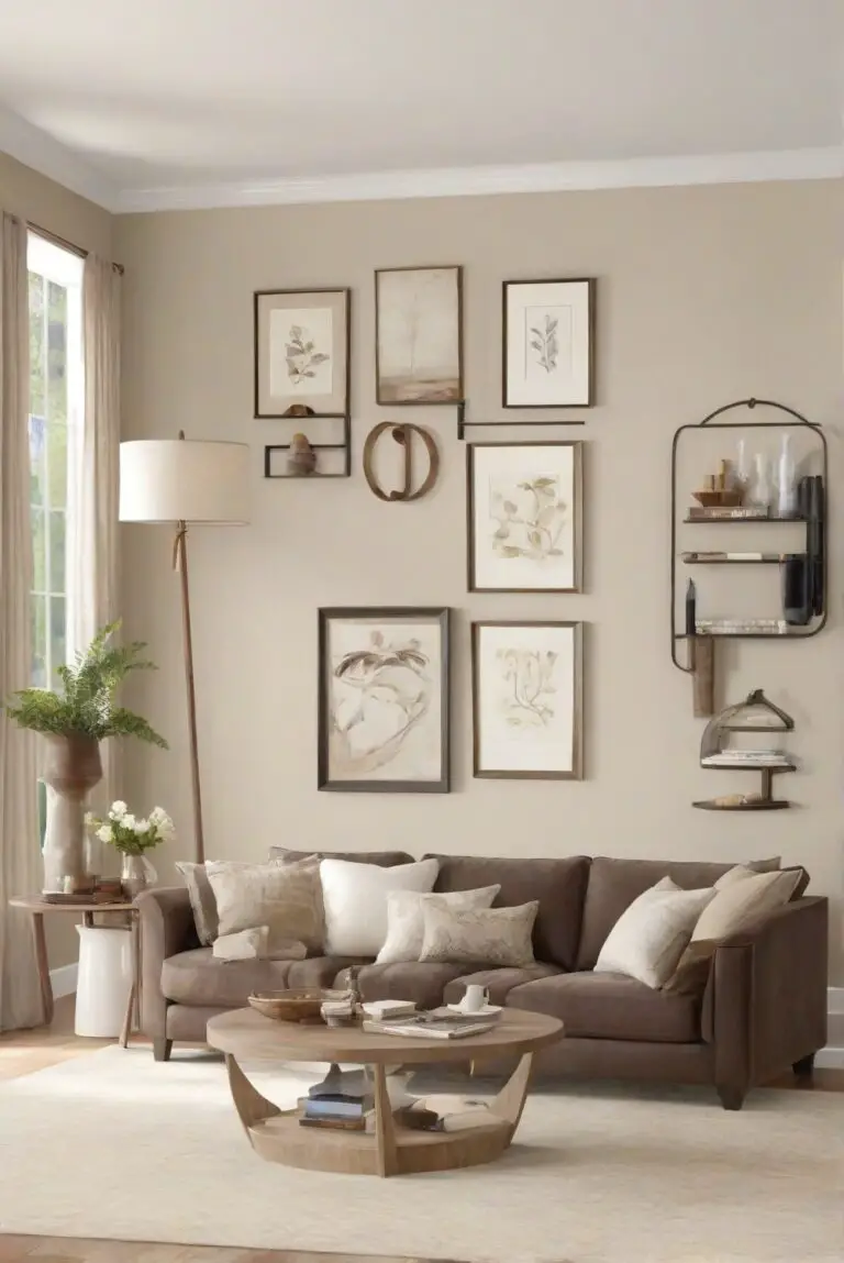 Swiss Coffee (OC-45) Living Room Tranquility: Paint Trend 2024!