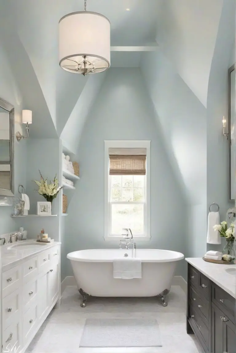 Tranquil Waters: Sea Salt (SW 6204) in Your Modern Cozy Bathroom Haven!