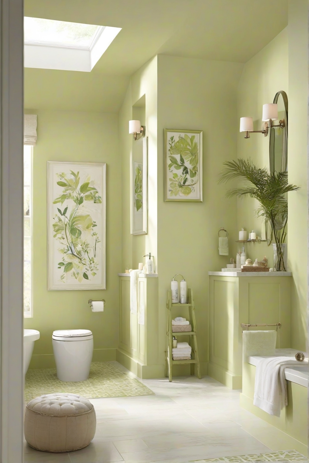 Zesty key lime paint, Key lime bathroom decor, Lime green bathroom, Lime color interior design, Fresh bathroom paint ideas, Key lime wall paint, Lime themed bathroom design