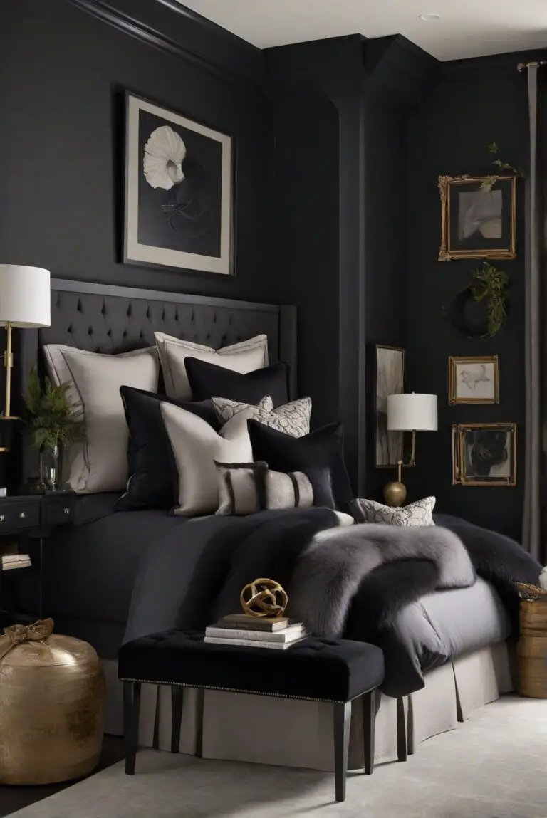Black Fox (SW 7020): Sleek Sophistication in Your Moody Bedroom Oasis!