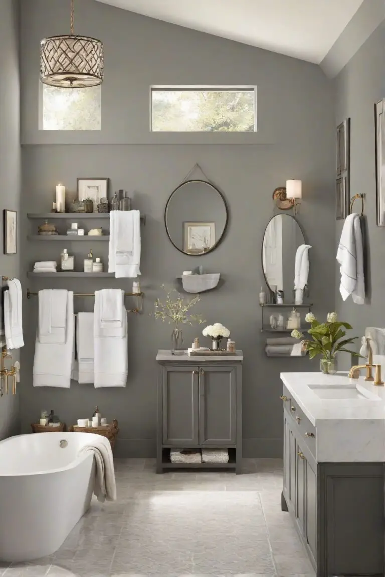 Bold Beauty: SW Peppercorn (SW 7674) Adds Depth to Your Serene Bathroom Space!