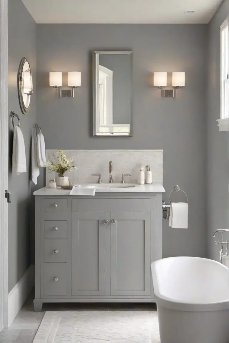 Breathe Easy with BM Chelsea Gray (HC-168) in Your Modern Bathroom Oasis!