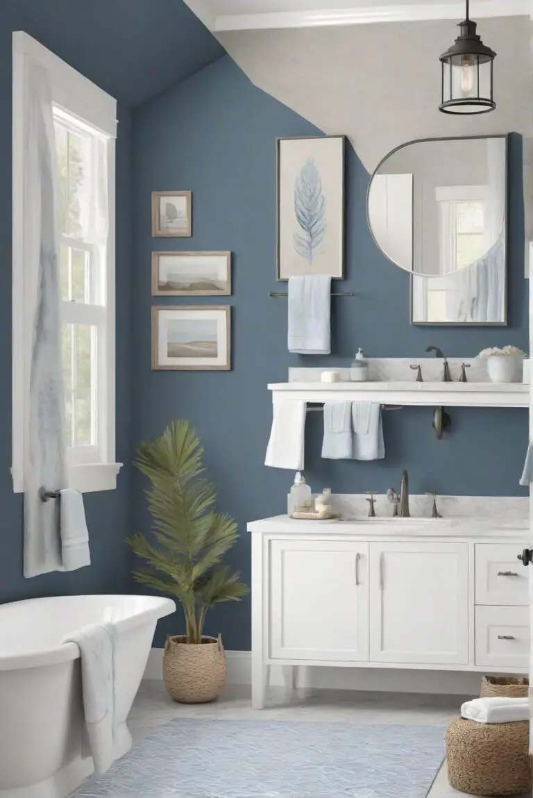Charcoal Blue (SW 2739): Moody and Sophisticated in Your Coastal Bathroom Space!