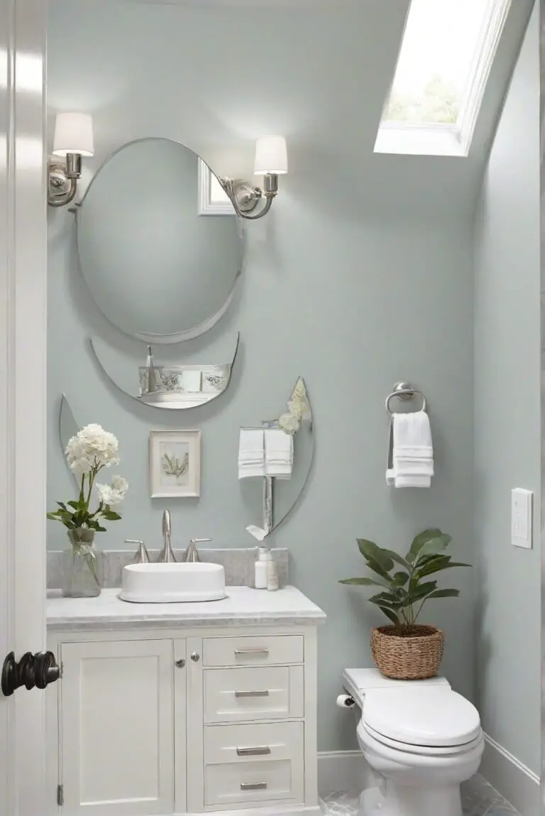 Coastal Comfort with SW Silver Strand (7057) in Your Modern Bathroom Haven!