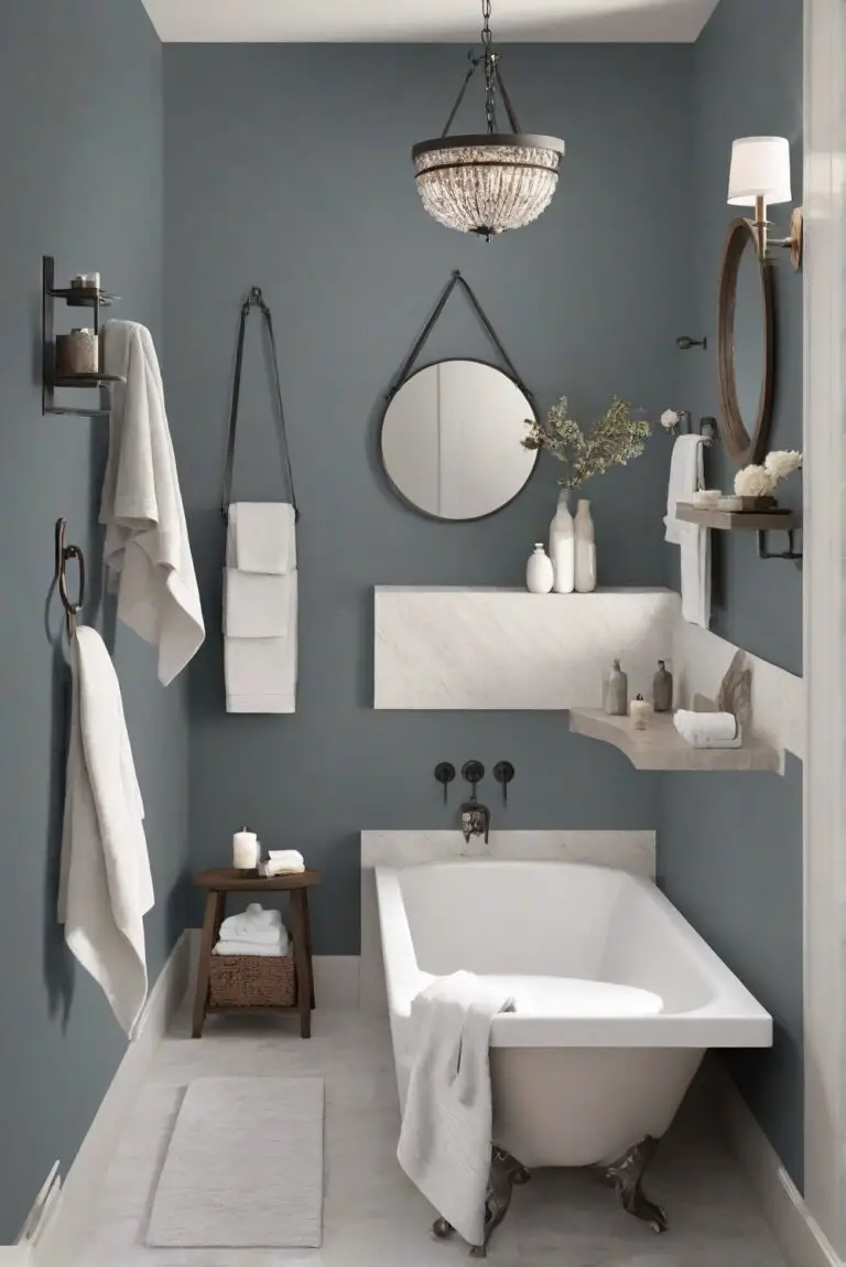 Contemporary Charm: SW Iron Ore (SW 7069) Elevates Your Modern Bathroom Design!