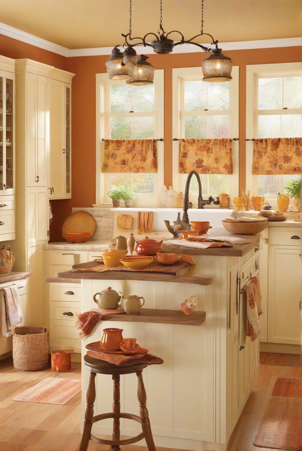 kitchen design, kitchen painting, warm paint colors, cozy kitchen, interior design, color matching, interior decorating