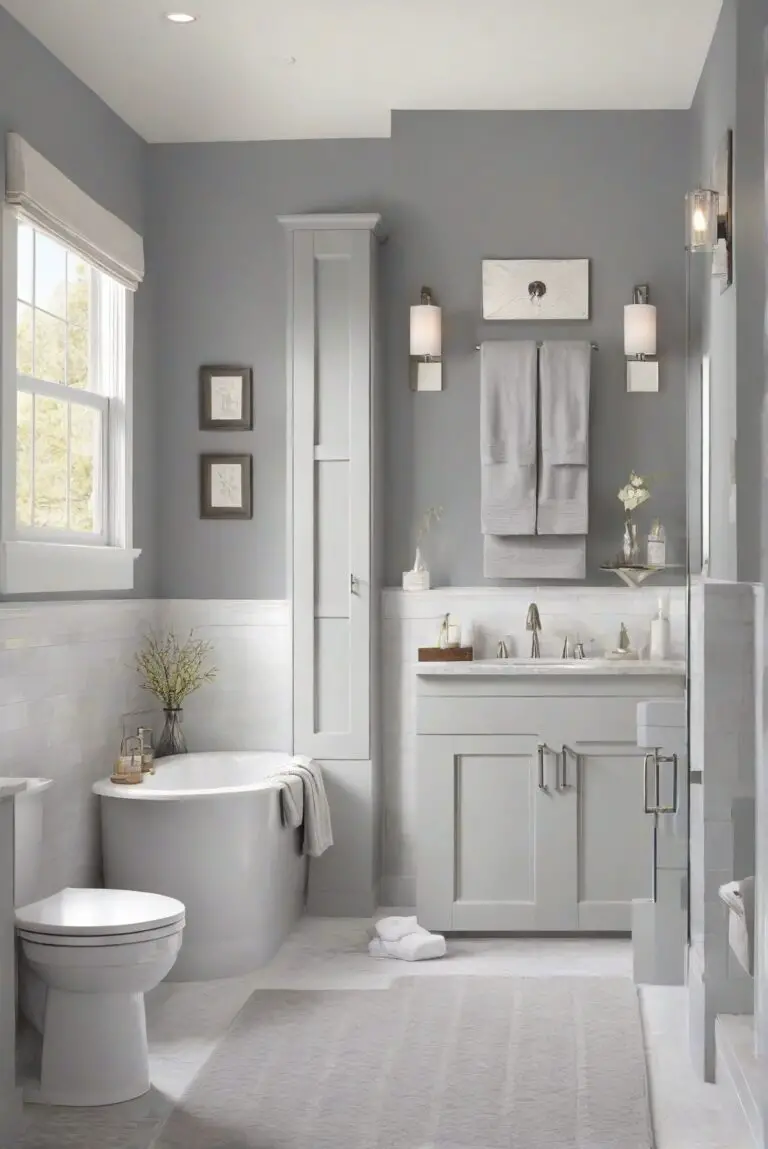 Elevate Your Space with SW Modern Gray (7632) in Your Serene Bathroom Escape!