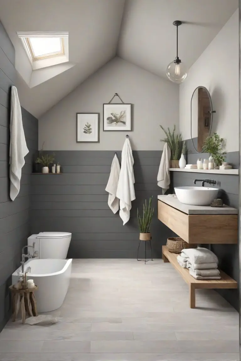 Modern Elegance: BM Graphite (1603) Adds Depth to Your Serene Bathroom Space!