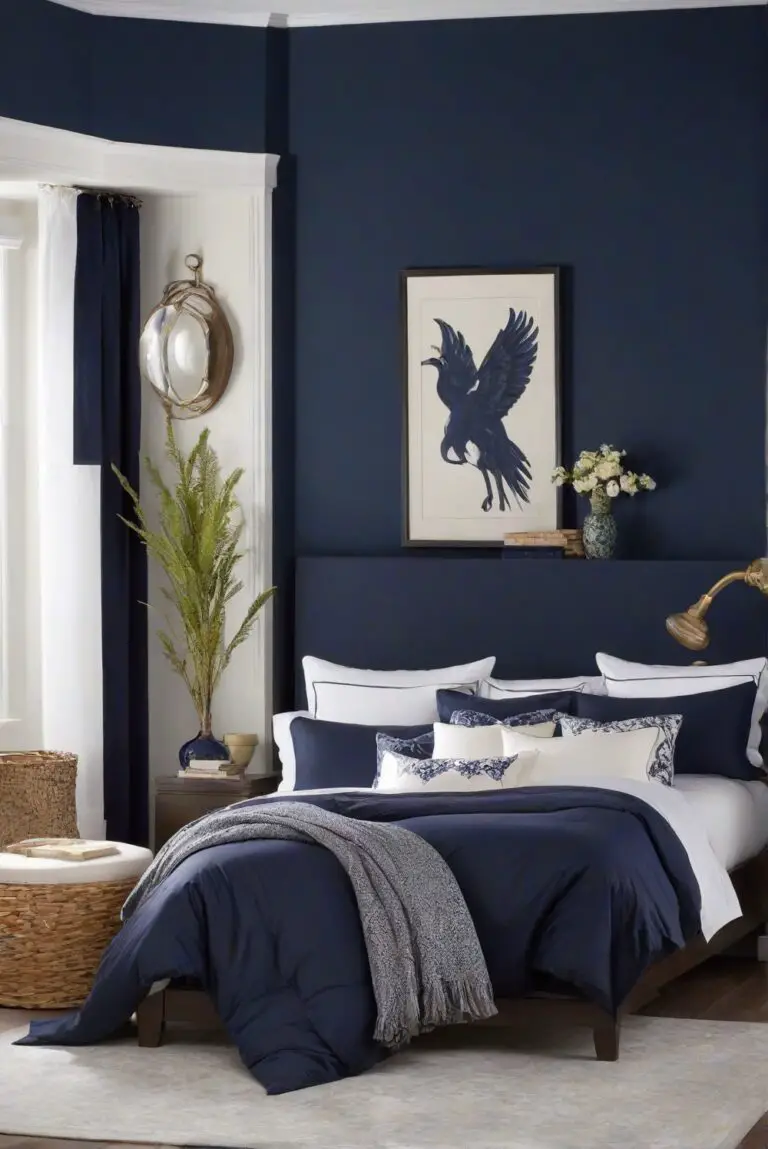 New Providence Navy (1640): Nautical Elegance in Your Moody Bedroom Oasis!