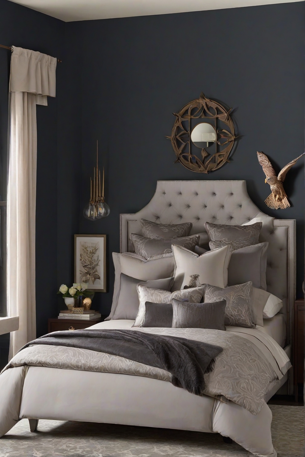 bedroom decor, luxurious bedroom, cozy bedroom, sophisticated bedroom, elegant bedroom, modern bedroom, stylish bedroom