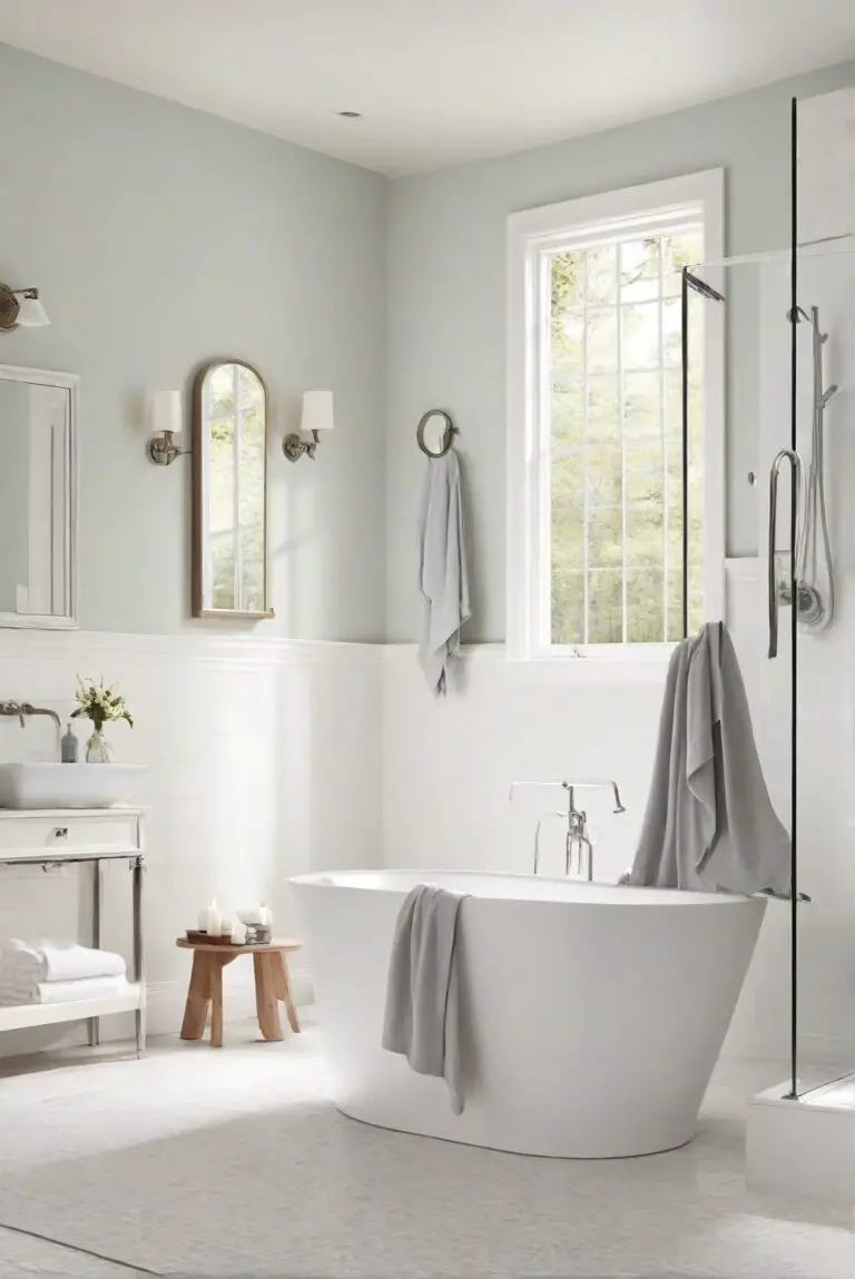 Pure Comfort with SW Eider White (SW 7014) in Your Modern Cozy Bathroom Retreat!