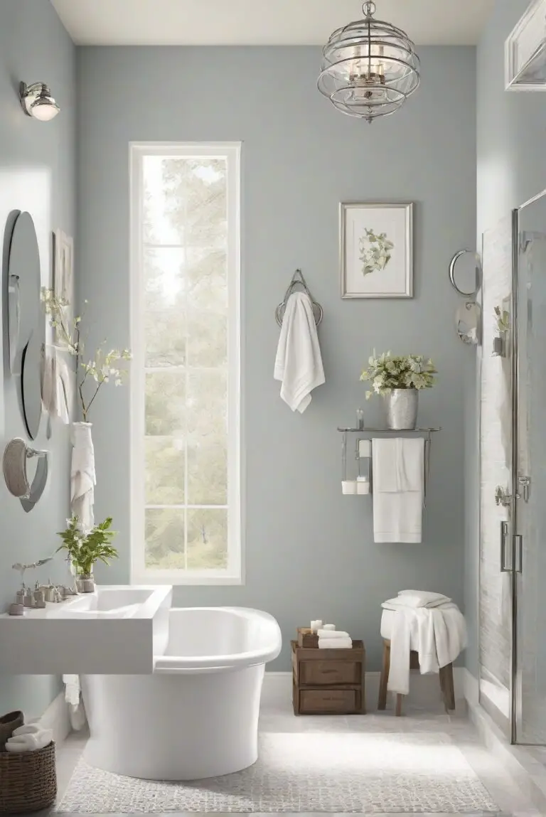 Refined Sophistication: BM Deep Silver (2124-30) Elevates Your Modern Bathroom Design!