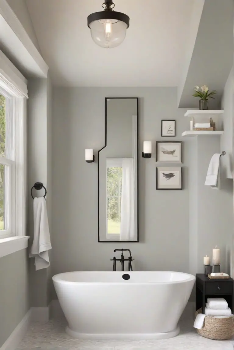 Rich and Refined: SW Black Fox (SW 7020) Makes a Statement in Your Serene Bathroom!