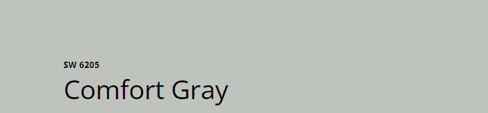 Sherwin Williams Comfort Gray SW 6205
Gentle, muted gray-green, offers a subtle coastal touch with a relaxing and sophisticated atmosphere.