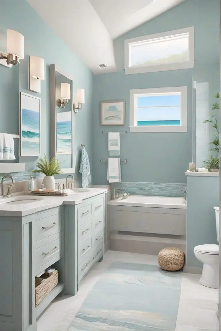 Skyscraper (765): Modern Gray Elegance Adding Depth to Your Coastal Bathroom!