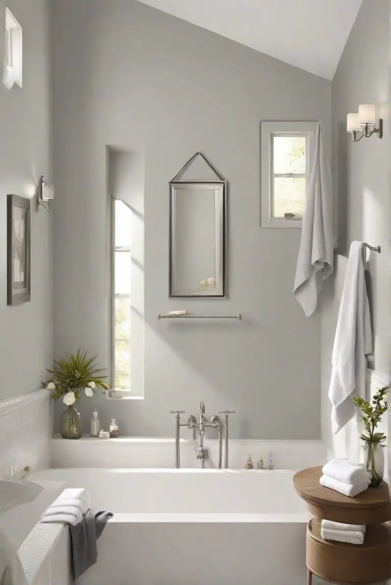 Sleek Elegance: BM Silver Satin (856) for Your Professionally Painted Bathroom Oasis!
