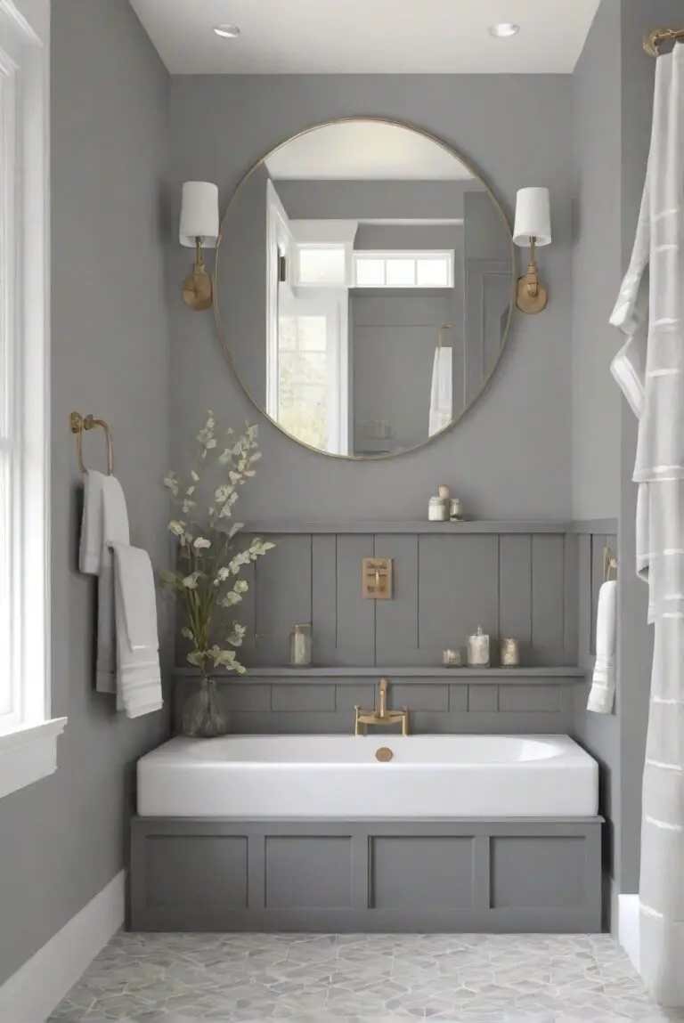 Sleek Sophistication: SW Gauntlet Gray (7019) for a Serene Bathroom Vibe!
