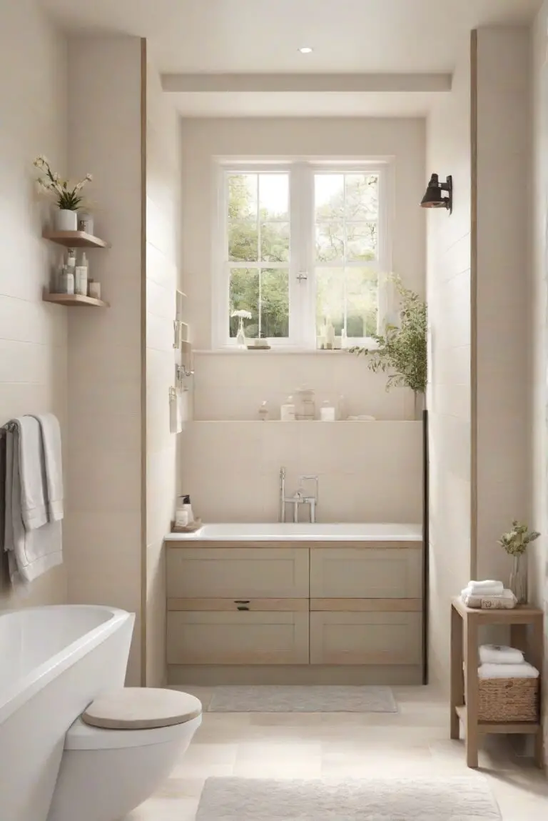 Soft Sophistication: BM Pale Oak (OC-20) in Your Professionally Painted Bathroom Haven!