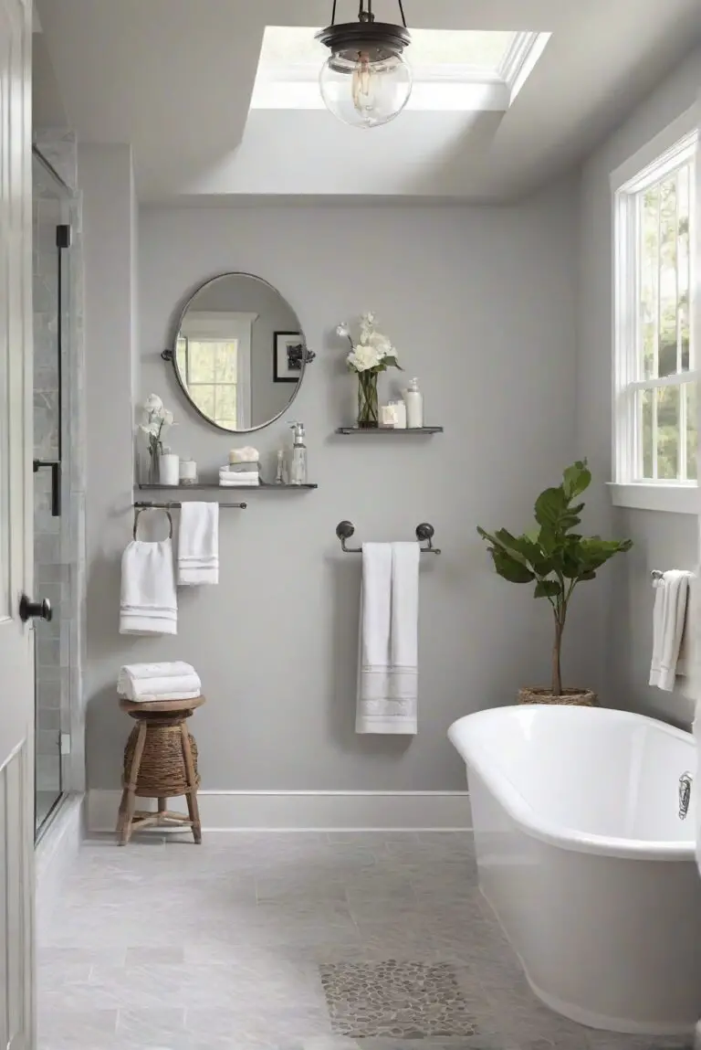 Sophistication in Simplicity: BM Stonington Gray (HC-170) for Your Cozy Bathroom Retreat!