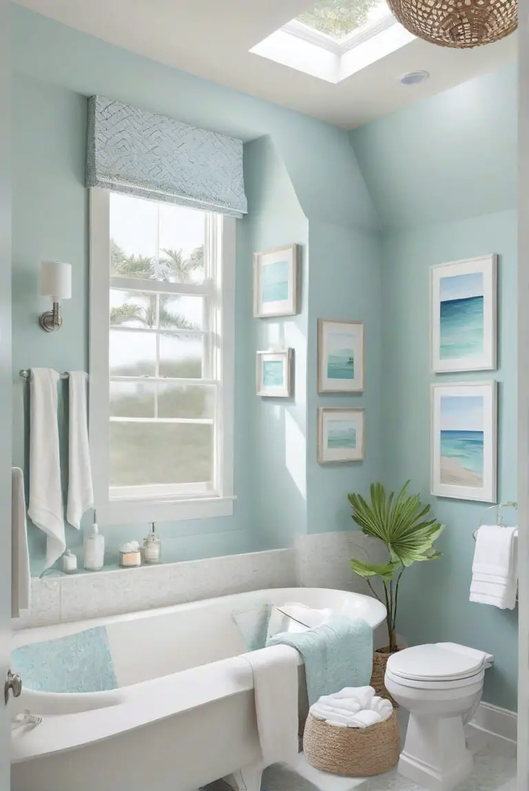 Tidewater (SW 6477): Subtle Turquoise Hues Creating a Coastal Oasis in Your Bathroom!