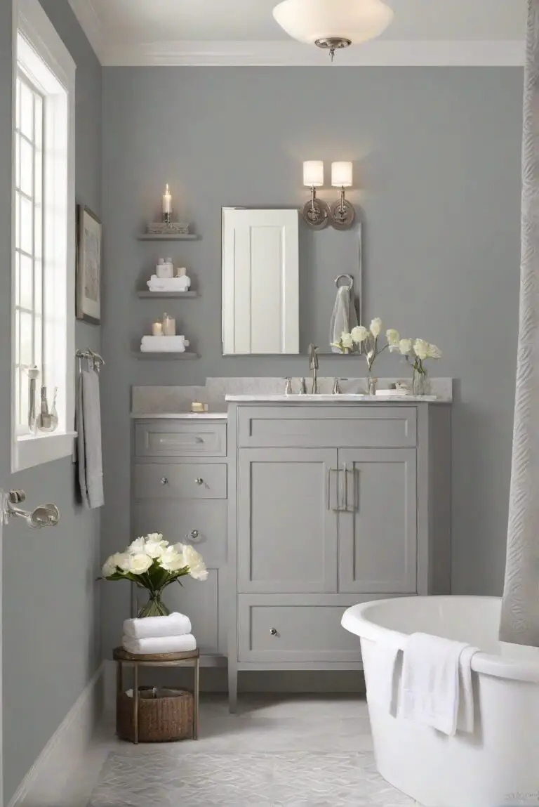 Understated Elegance: SW Dorian Gray (7017) for Your Professionally Painted Bathroom Haven!