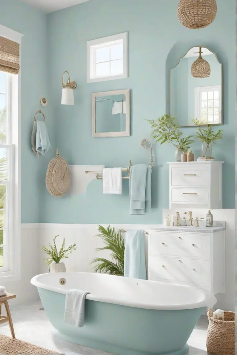 Watery (SW 6478): Calm and Refreshing Blues for a Relaxing Coastal Bathroom!