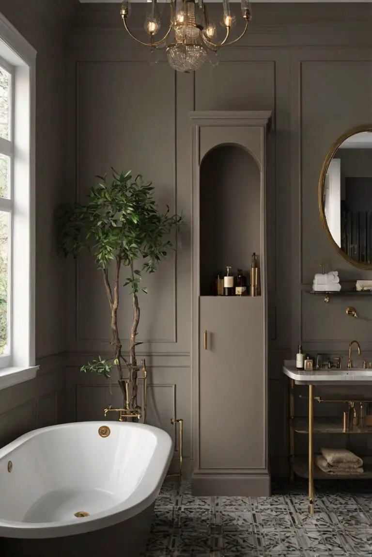 Ashen Tan (996): Subtle Tan Shades Setting a Moody Atmosphere in Your Bathroom!