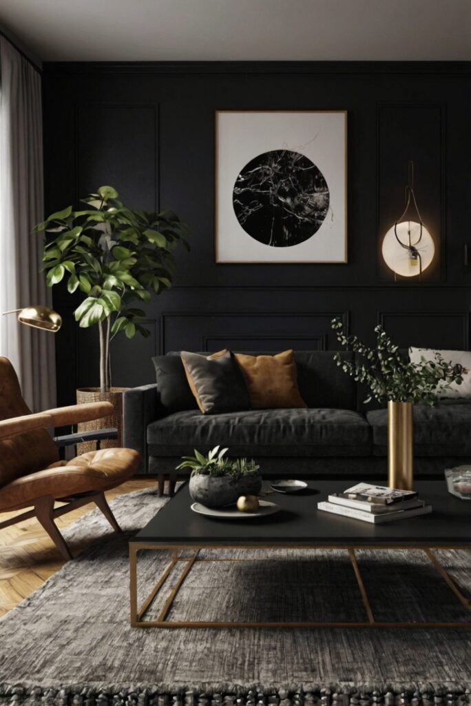 Black Accent Wall Drama: 19 Stunning Living Room Looks! (Plus Tips ...