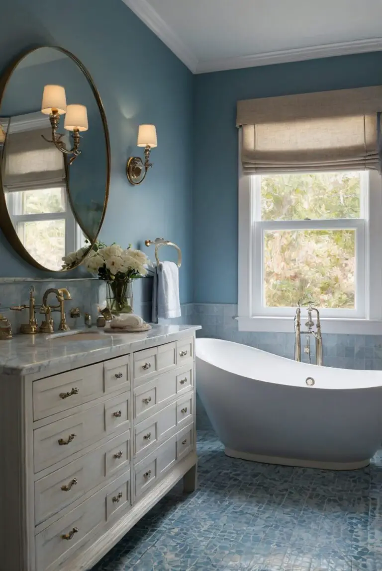 Blue Horizon (SW 6497): Serene Blues Welcoming a Modern Coastal Feel to Your Bathroom!