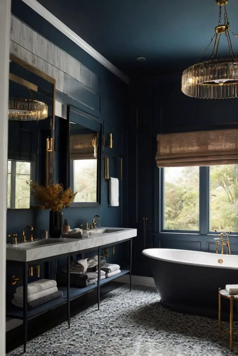 Charcoal Blue (SW 2739): Smoky Charcoal Tones for Moody Sophistication in Your Bathroom!