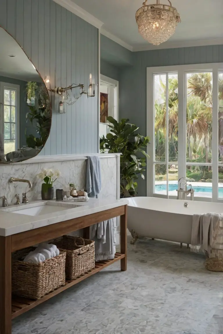 Great Falls (SW 6495): Rush of Blues in Your Coastal Bathroom Haven!