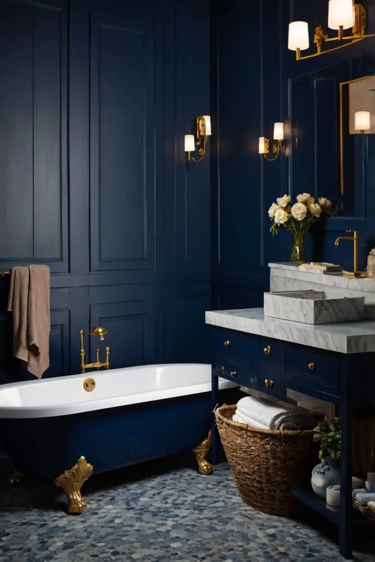 Inky Blue (SW 9148): Deep, Inky Depths Setting a Moody Atmosphere in Your Bathroom!